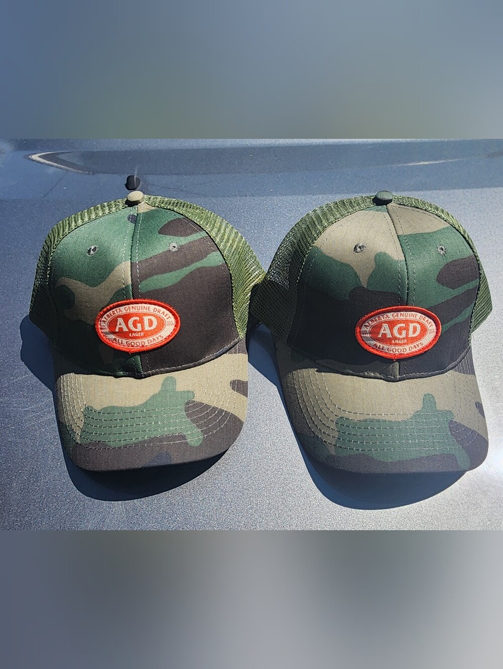 Alberta Genuine Draft Camo Baseball Cap Lot Of 2 NEW